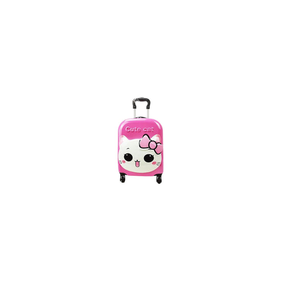 Generic Kids Hard Trolley Luggage Dark Pink 18 inch