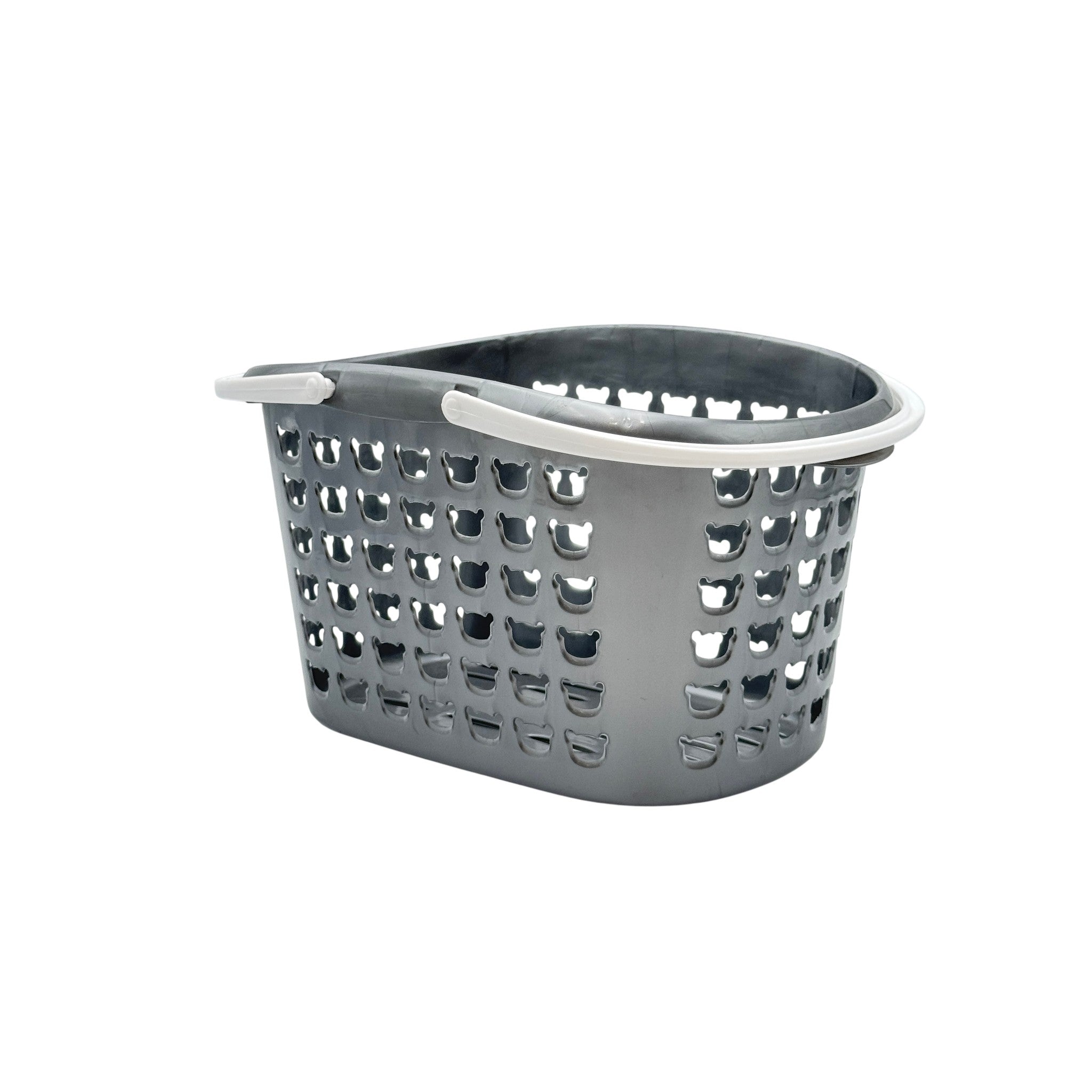 Storage Basket Plastic Grey White 26x18x16 CM 1 Pcs