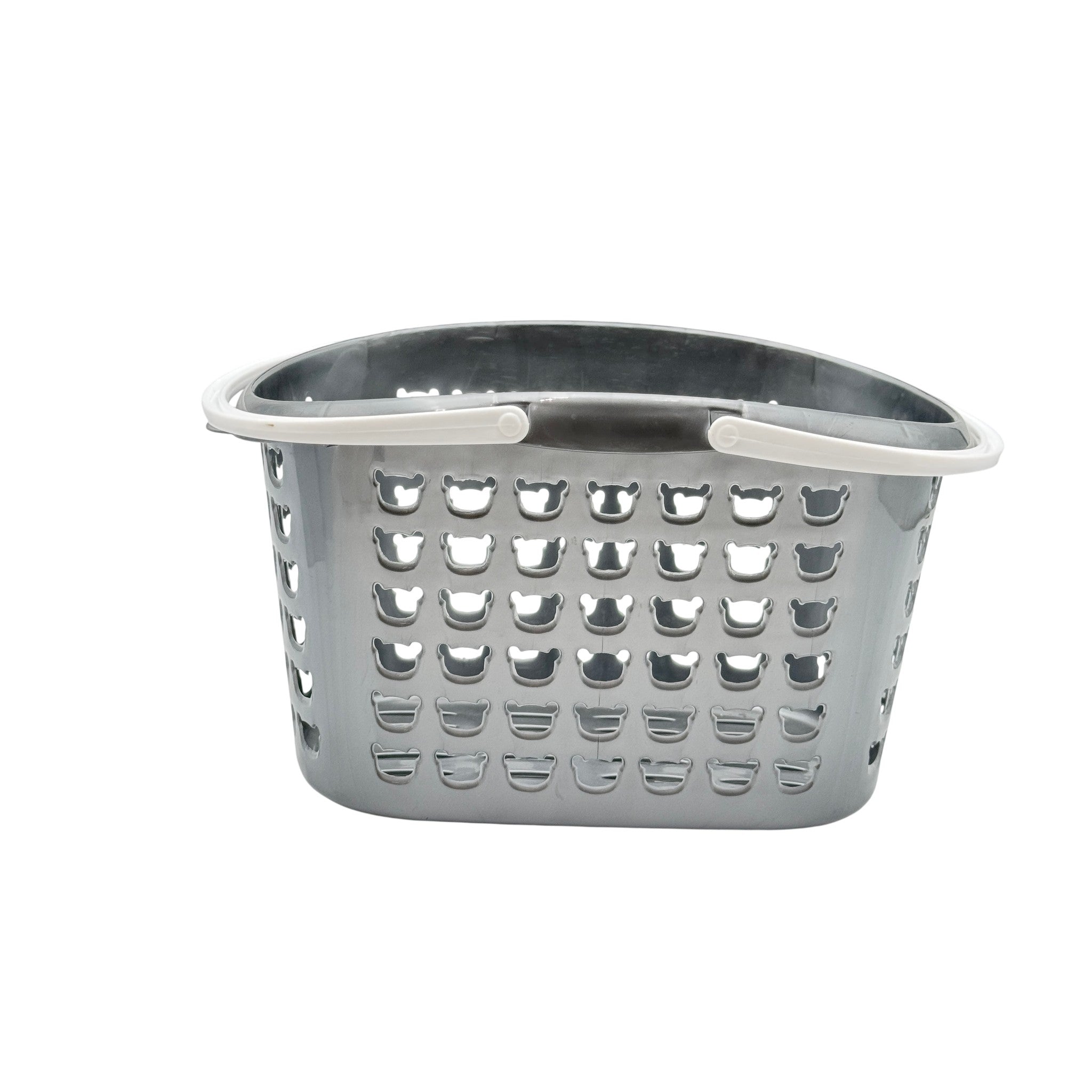 Storage Basket Plastic Grey White 26x18x16 CM 1 Pcs