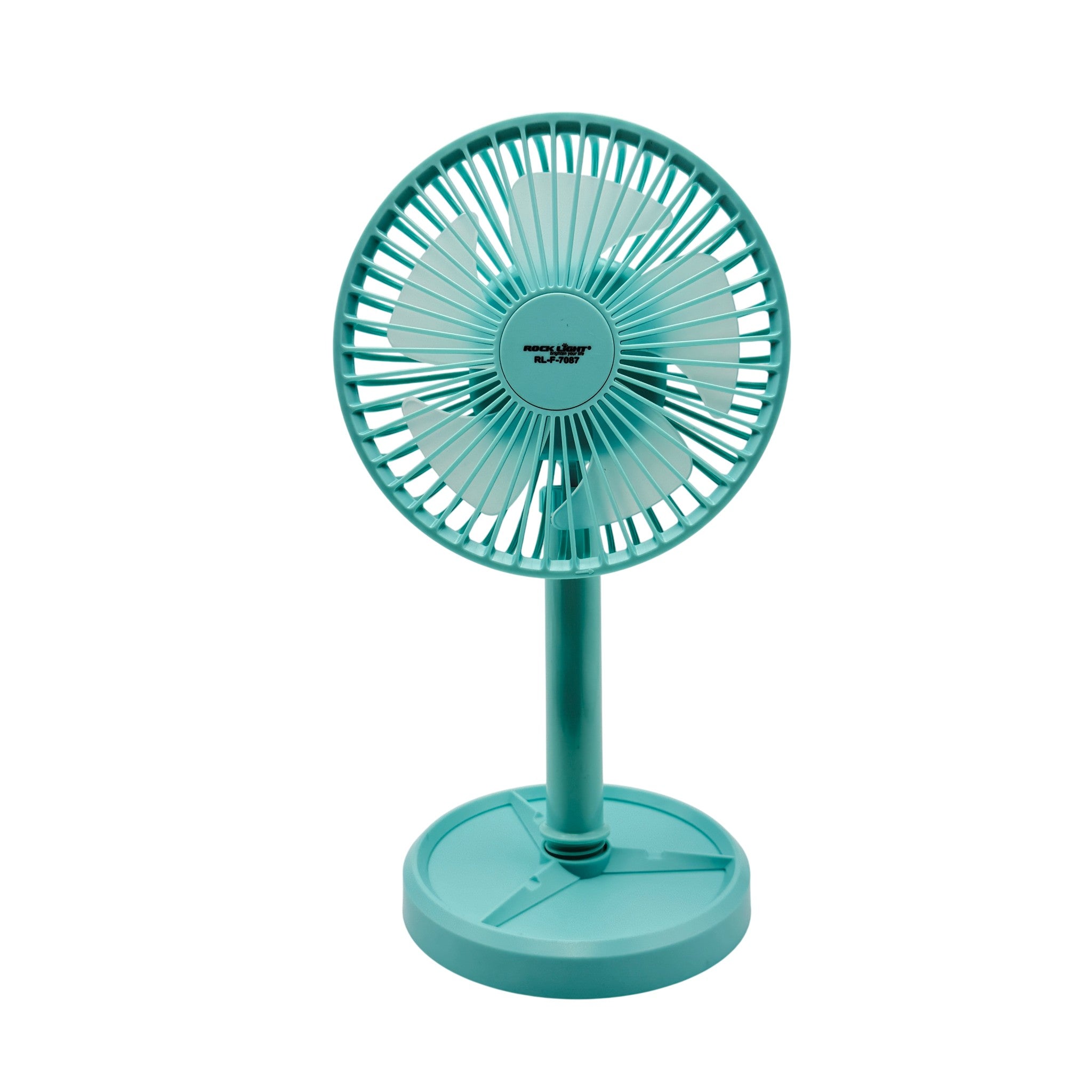 Rock Light LED Rechargeable Fan Green 5 Inch