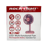 Rock Light LED Rechargeable Fan Green 5 Inch