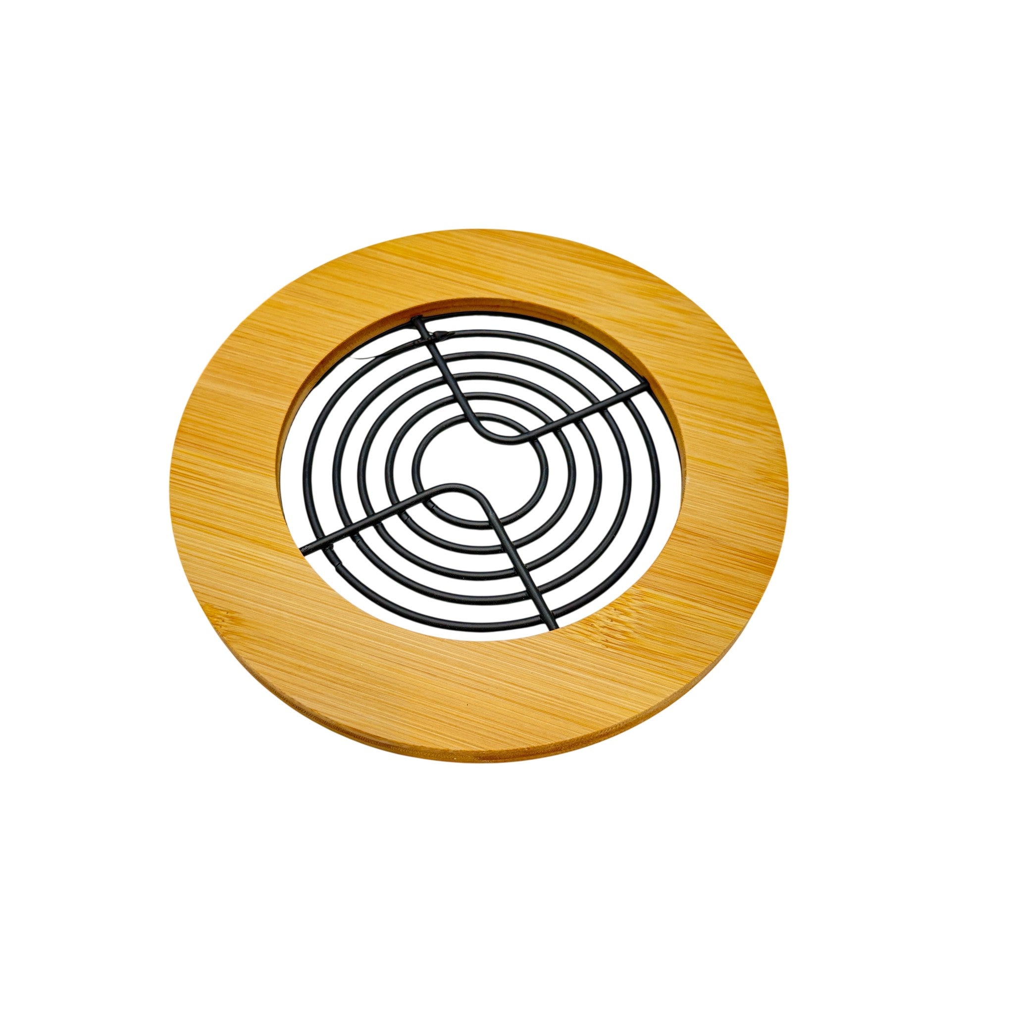 Iron Bamboo Kitchen Rack Black