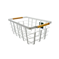Iron Bamboo Wire Kitchen Organizer White