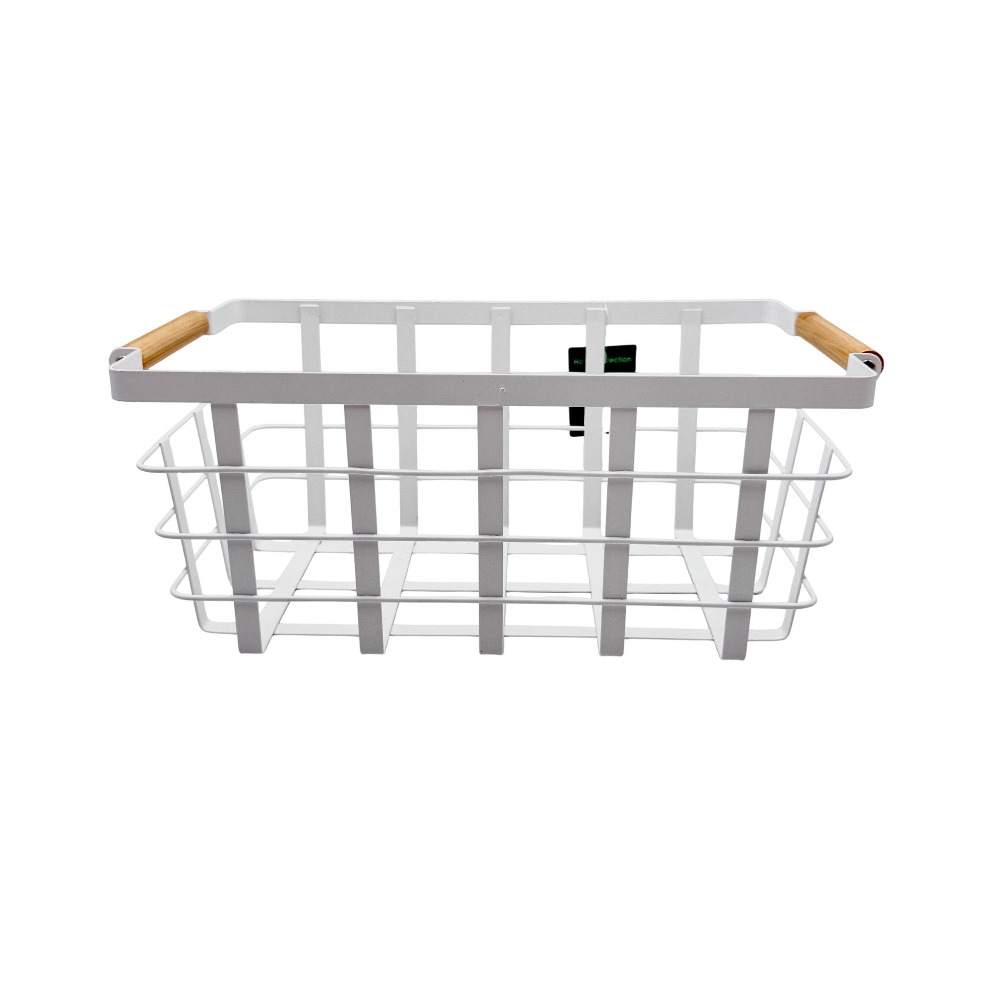 Iron Bamboo Wire Kitchen Organizer White