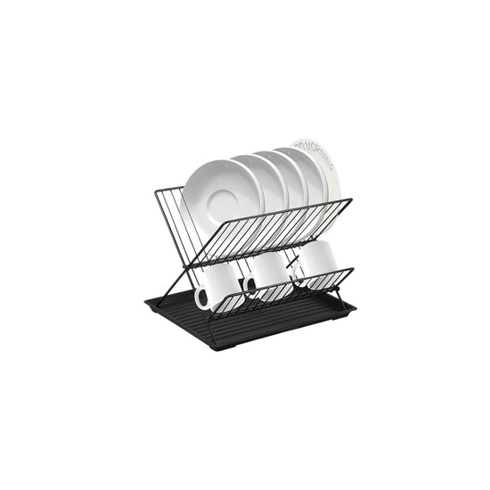 Iron Dish Rack Black 40 x 32 x 25 cm