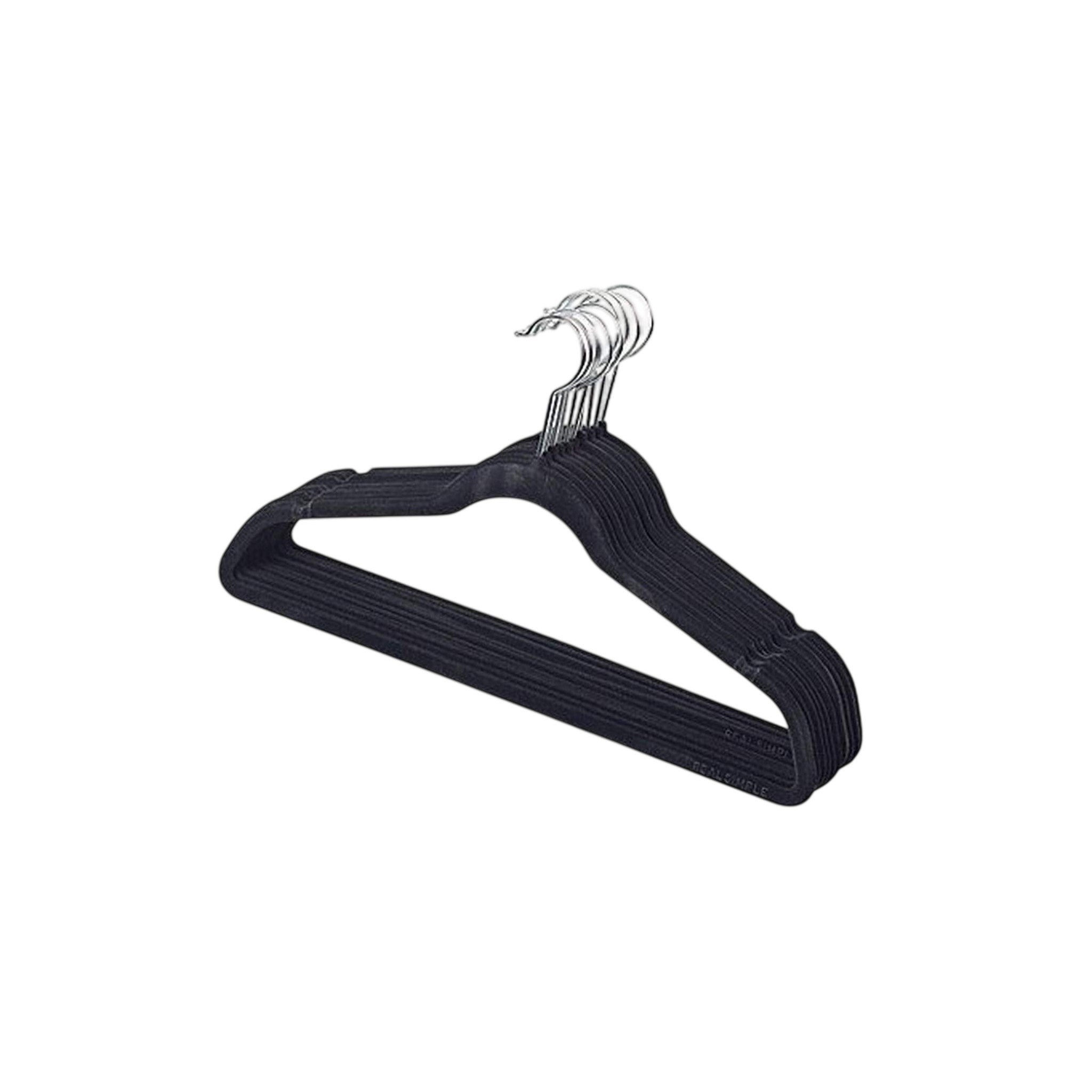 Velvet Hanger Set Black 41 CM 10 Pcs for Clothes Drying