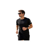 Mens Activewear Half Sleeves T - shirt Black Xxs