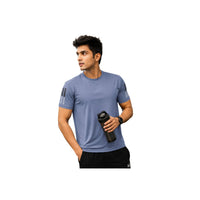 Mens Activewear Half Sleeves T - shirt Blue Xxs