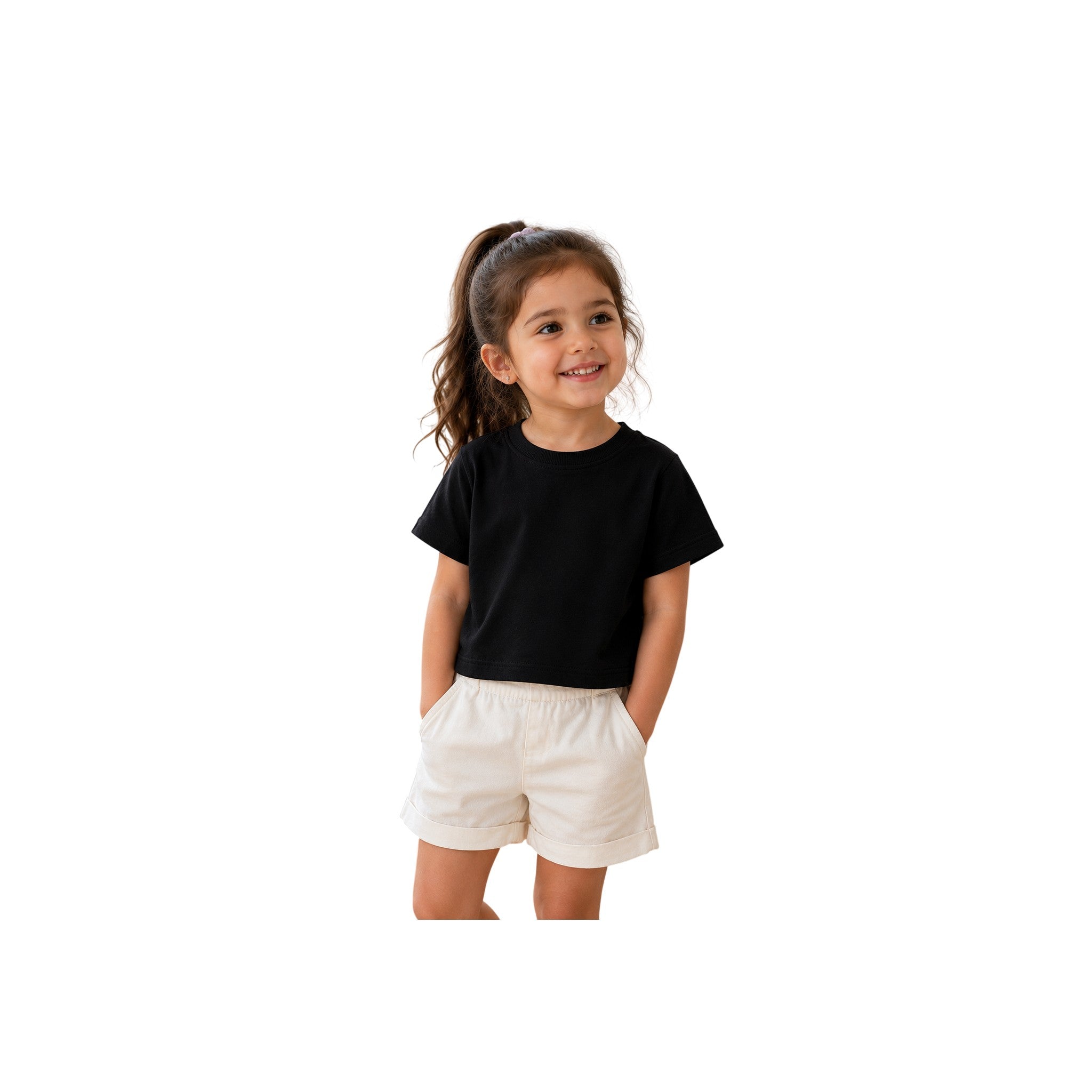 Basic Girls T Shirt Solid Black