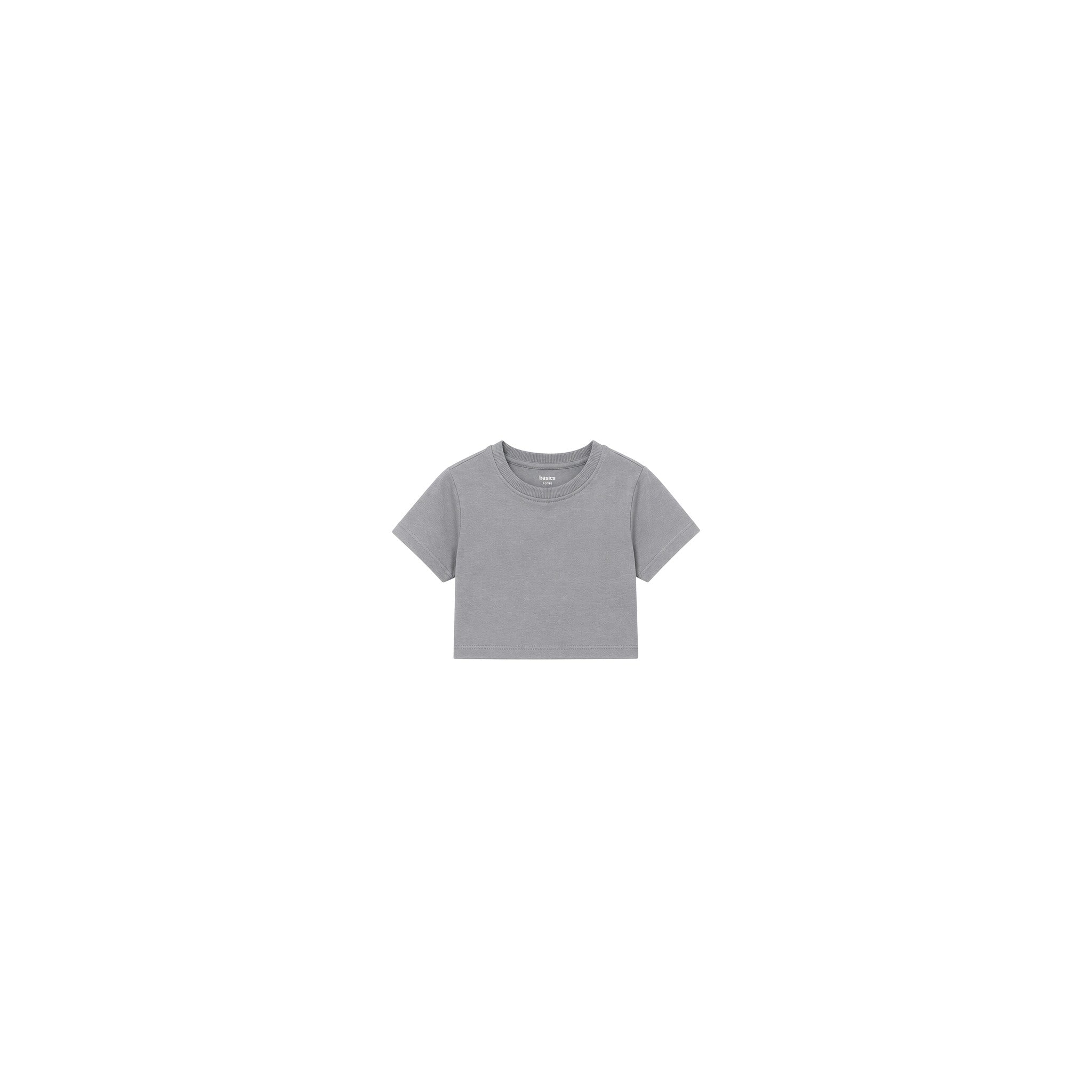 Basic Girls T Shirt Solid Grey Melange