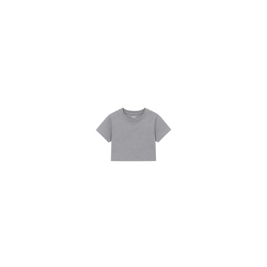 Basic Girls T Shirt Solid Grey Melange