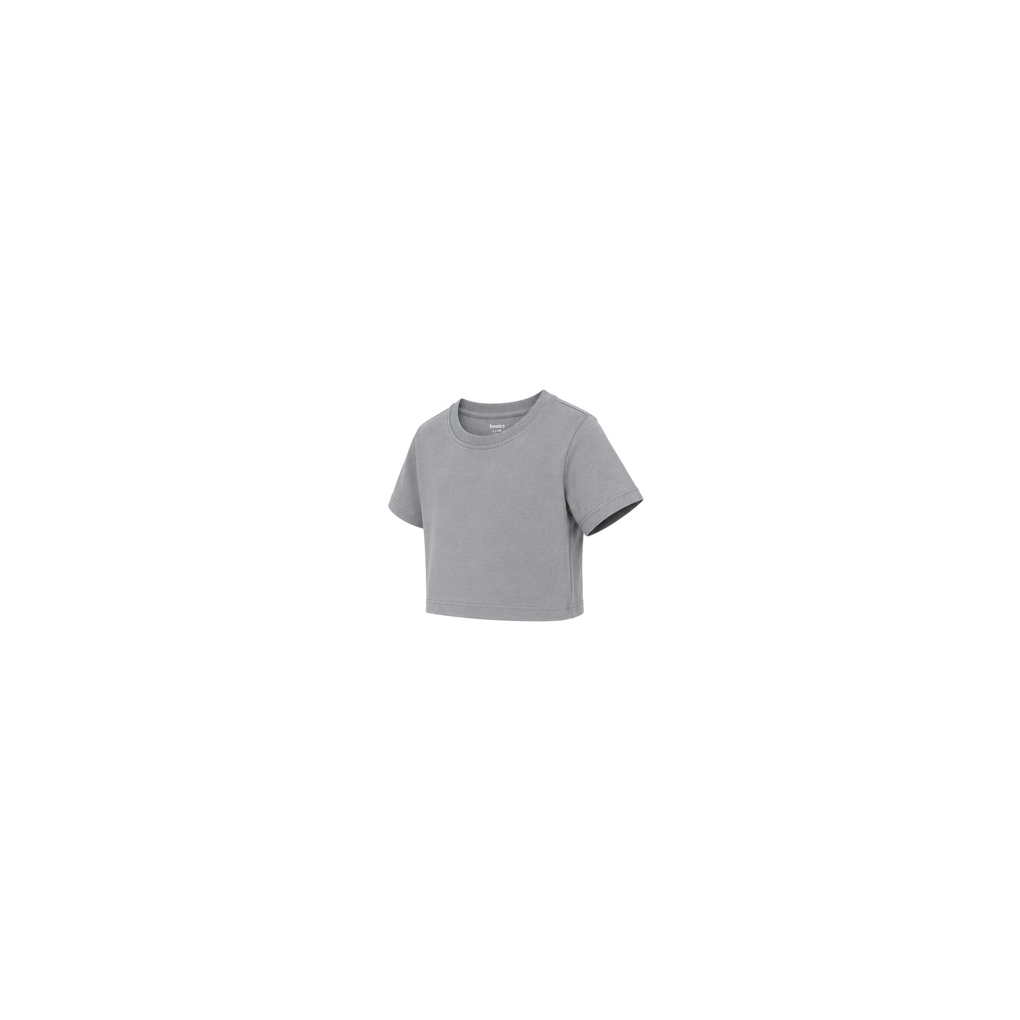 Basic Girls T Shirt Solid Grey Melange
