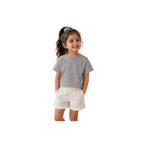 Basic Girls T Shirt Solid Grey Melange