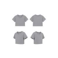 Basic Girls T Shirt Solid Grey Melange