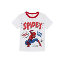Boys Character Full Pj Set Spiderman Lpj White and Red Size