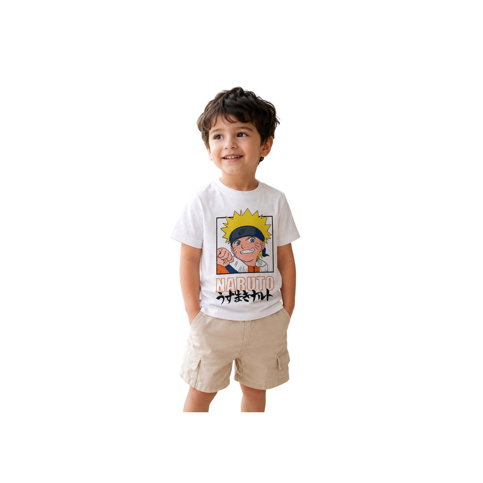 Boys Character Tee Naruto White Size 1