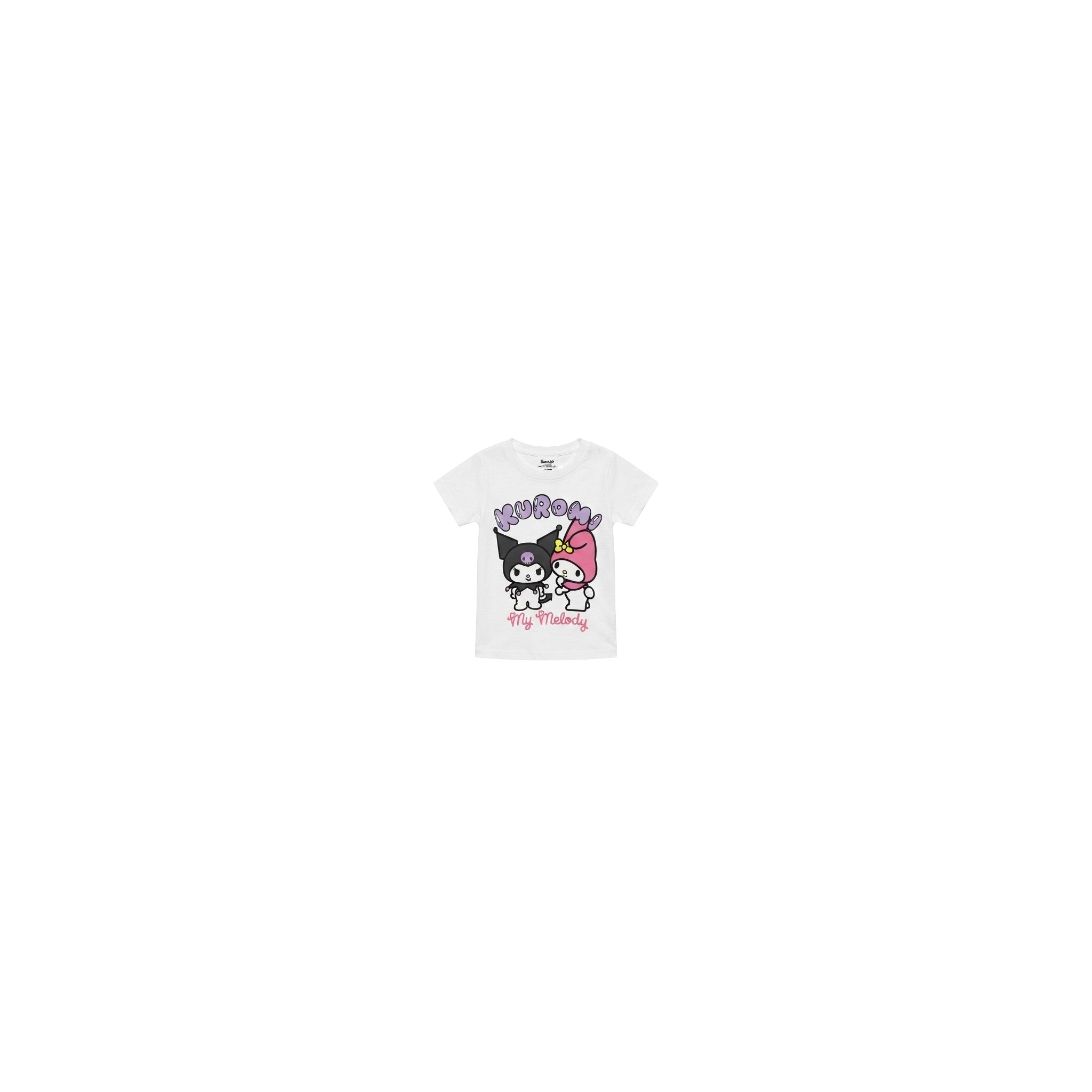 Girls Character Tee Kuromi White Size 1