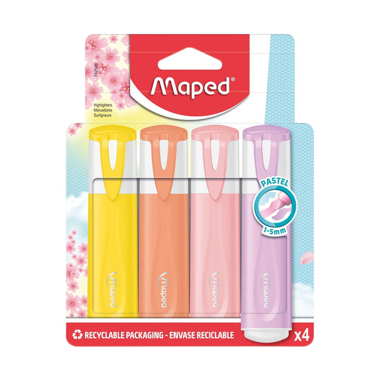 Maped Textsurfer Classic Fluorescent Highlighters - Set of 4