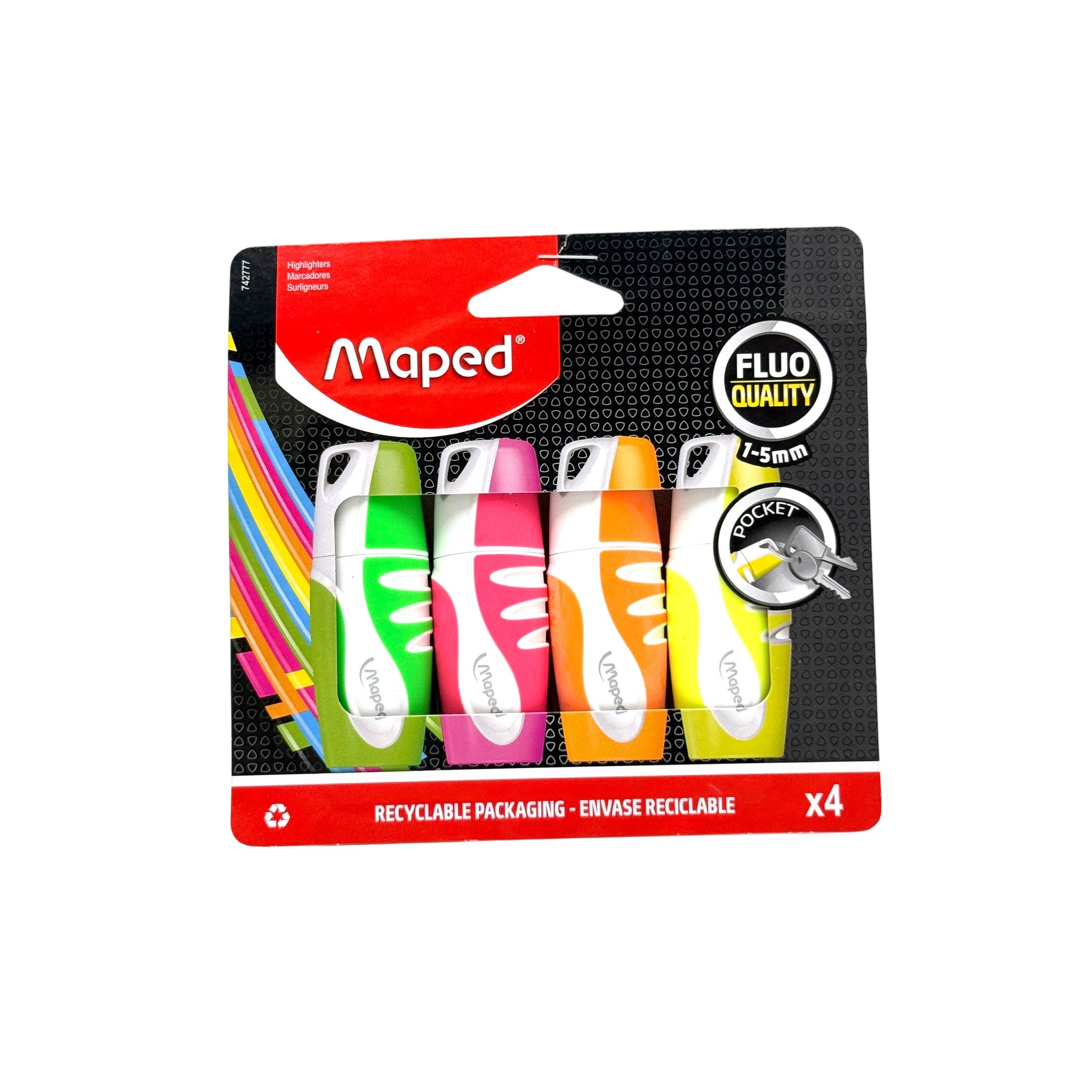 Maped Textsurfer Classic Fluorescent Highlighters - Set of 4