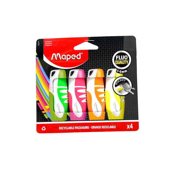 Maped Textsurfer Classic Fluorescent Highlighters - Set of 4