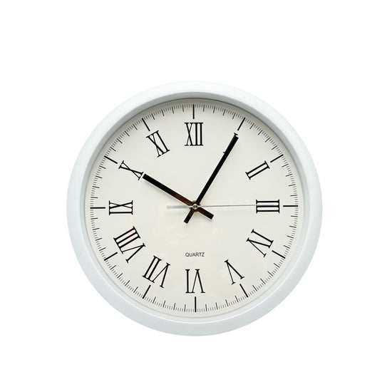Orchid White Roman Numbers Wall Clock 30 cm