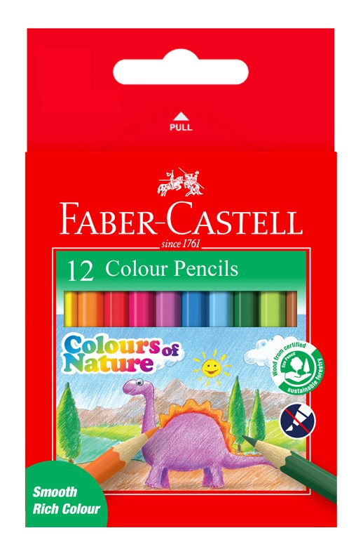 FABER-CASTELL CON COLOUR PENCILS 12COLOUR HALFSIZE
