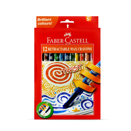 FABER-CASTELL RETRACTABLE WAX CRAYONS 12 COLOR