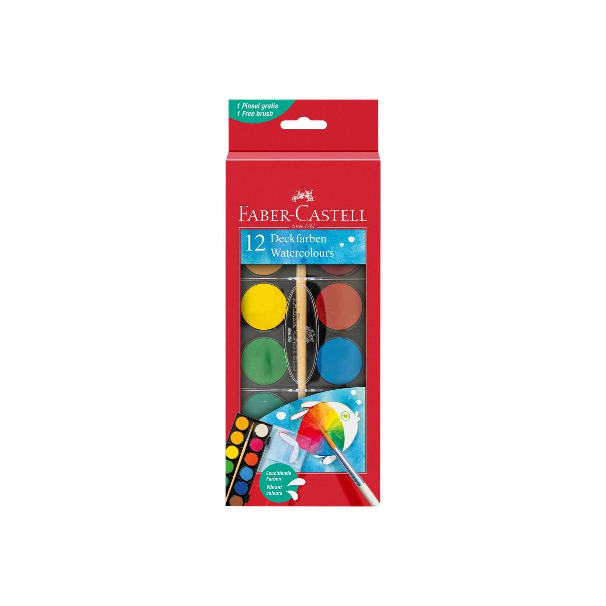 FABER-CASTELL WATERCOLORS 12 COLOR 30MM