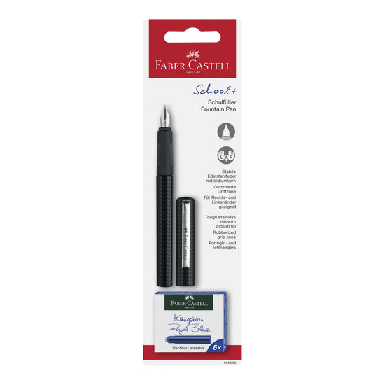 FABER-CASTELL FFOUNTAIN PEN CARBON DESIGN M + CARTRIDGE