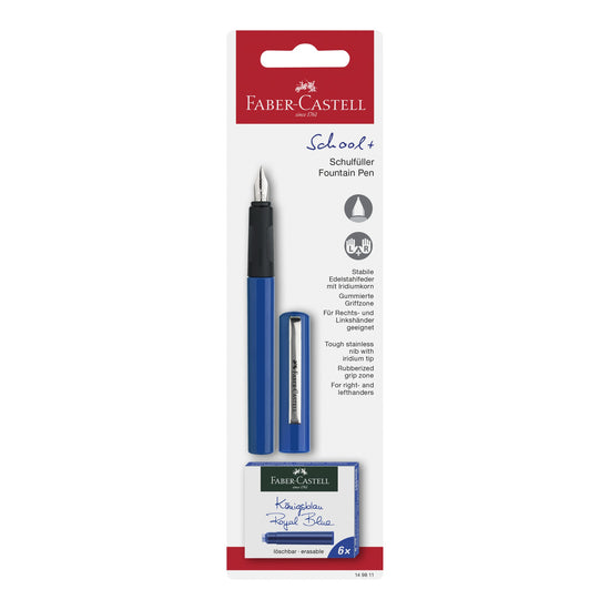FABER-CASTELL FOUNTAIN PEN BLUE DESIGN M + CARTRIDGE