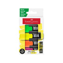 FABER-CASTELL MINI HIGHLIGHTER 4PC SUPER-FLUORESCENT  ASSORTED