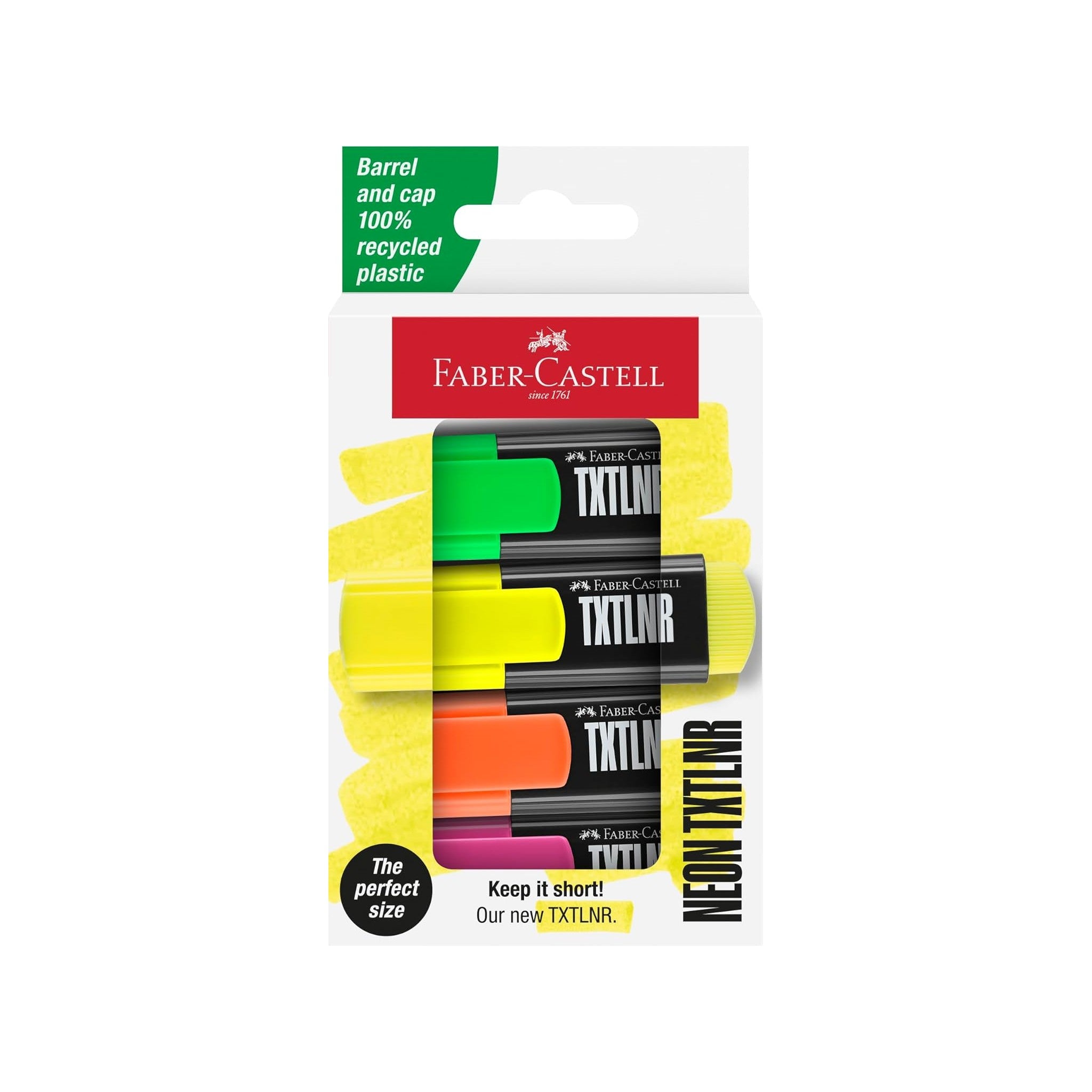 FABER-CASTELL MINI HIGHLIGHTER 4PC SUPER-FLUORESCENT  ASSORTED