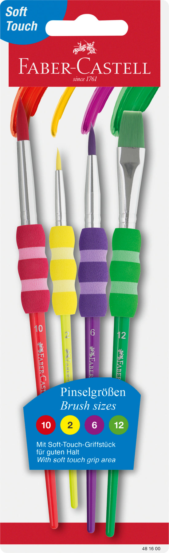 FC GRIP PAINT BRUSHES RND/FLT 4PC (2,6,10,12)