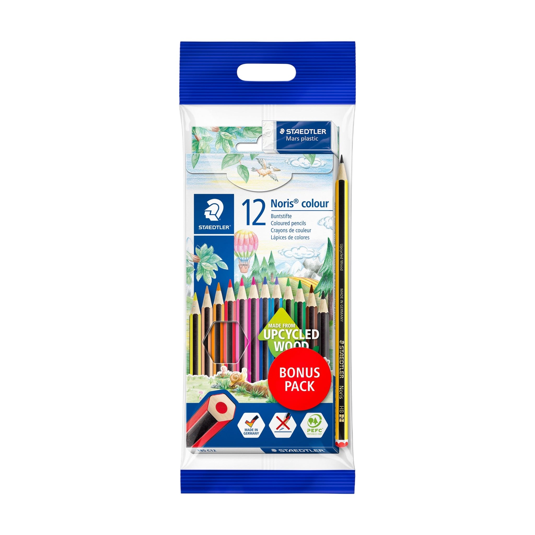 Staedtler Noris 185C12 + Mini Eraser Promo Pack