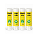 UHU SOLVENT FREE GLUE STICK 40GM 4PC
