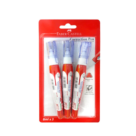 FABER-CASTELL CORRECTION PEN METAL TIP 8ML 3 PC