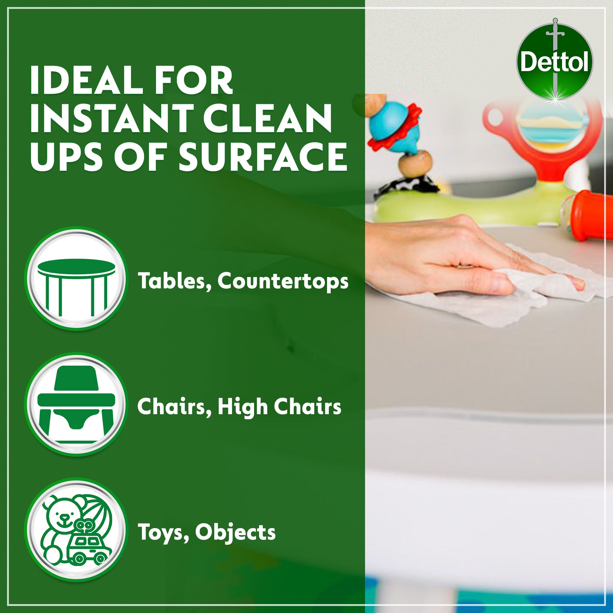 Dettol Original Anti-Bacterial Skin and Surface Wipes 40 pcs