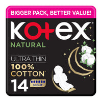 Kotex Ultra Value Pack Natural Night Time 14