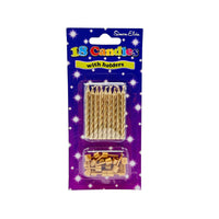 Birthday Spiral Candles (18 Pcs with Holders)-Gold