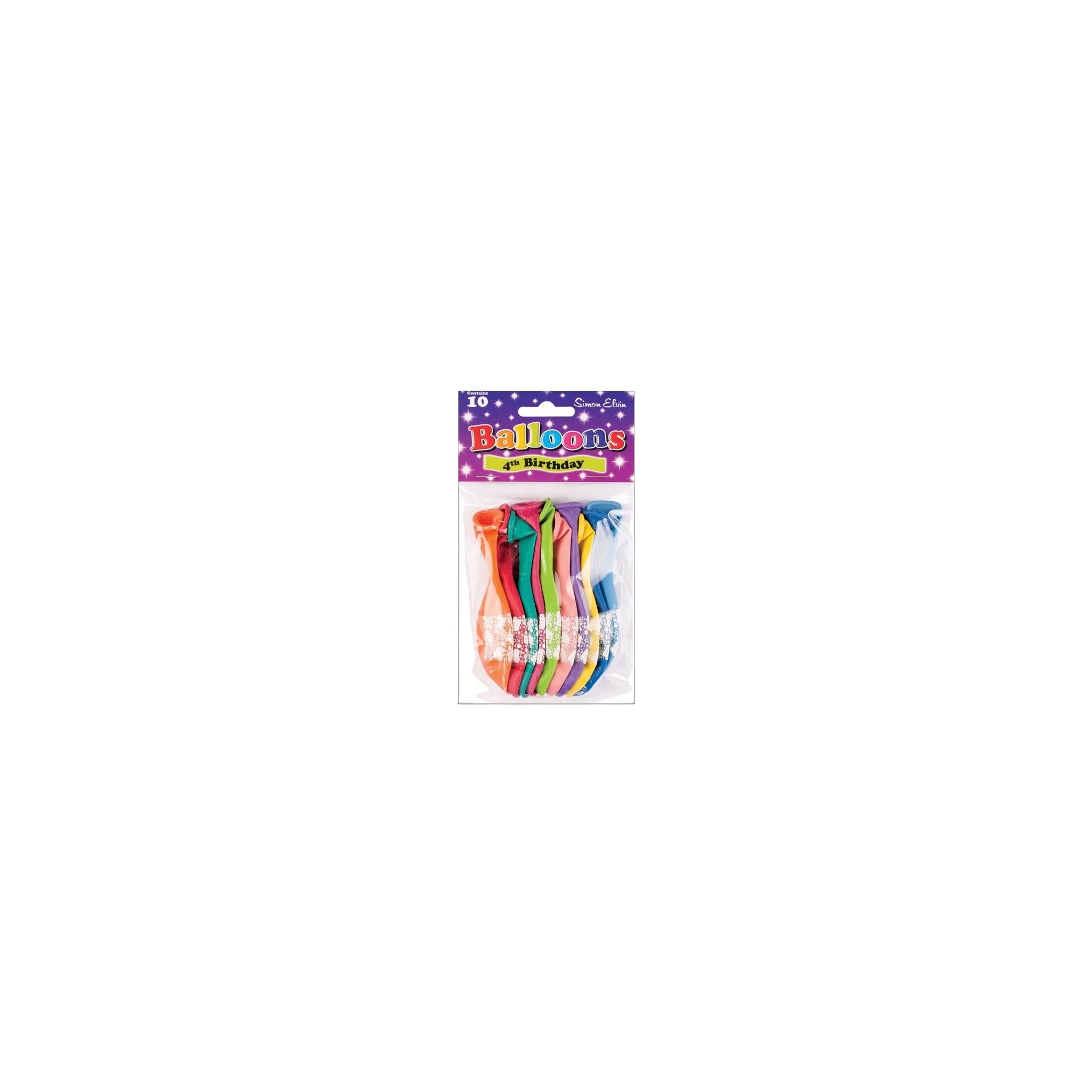 Happy Birthday Printed Balloons (10 Pcs PK) - Age 4