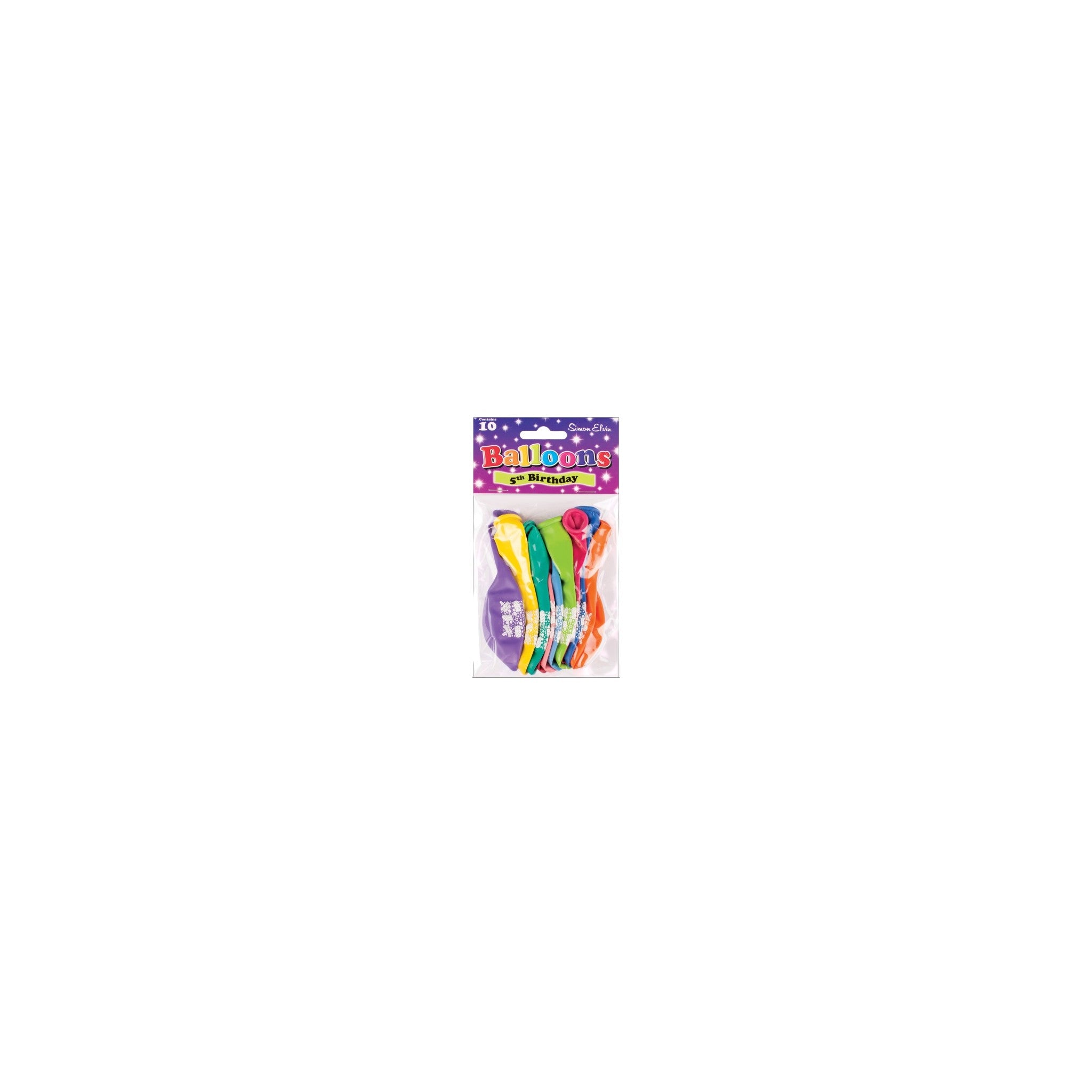 Happy Birthday Printed Balloons (10 Pcs PK) - Age 5