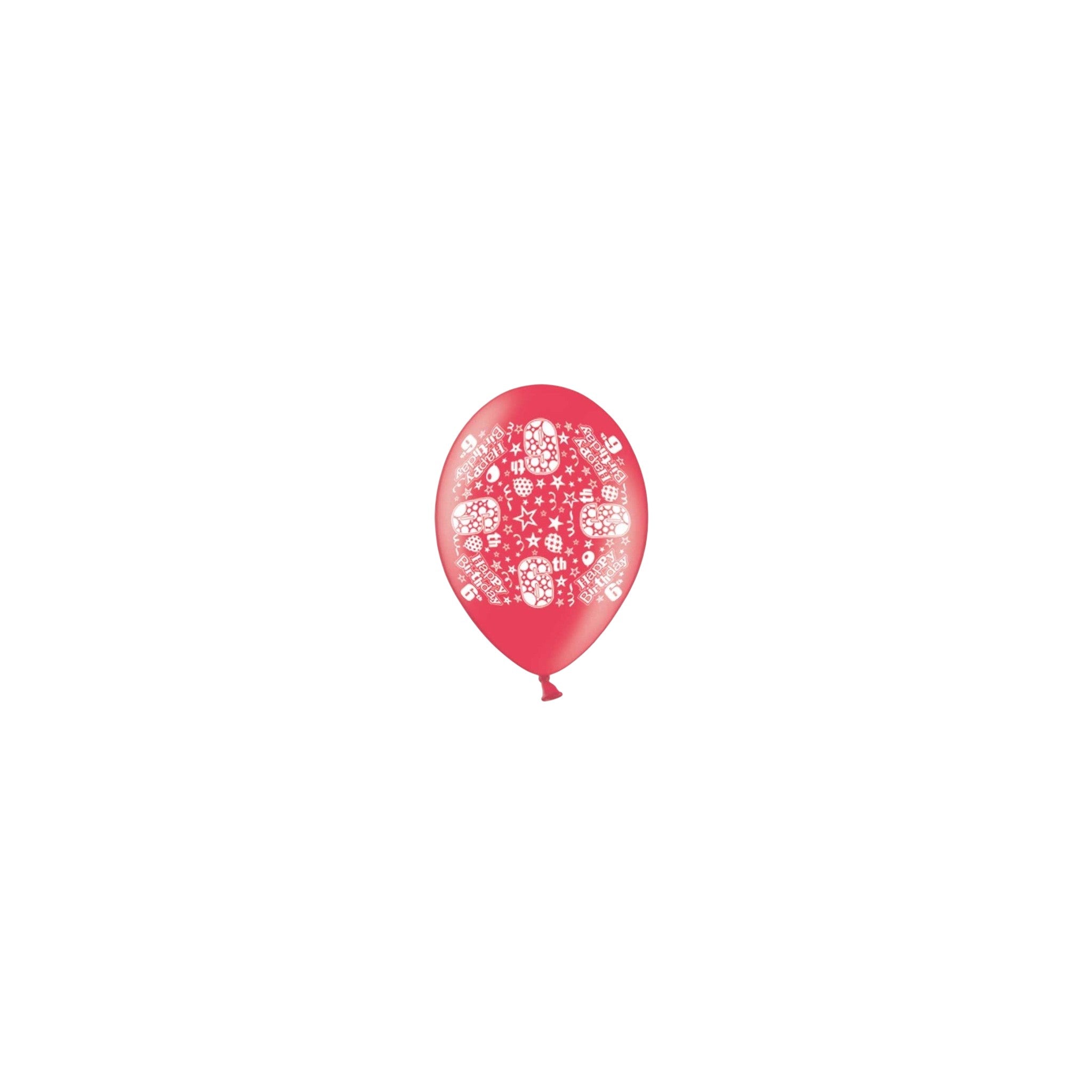 Happy Birthday Printed Balloons (10 Pcs PK) - Age 6