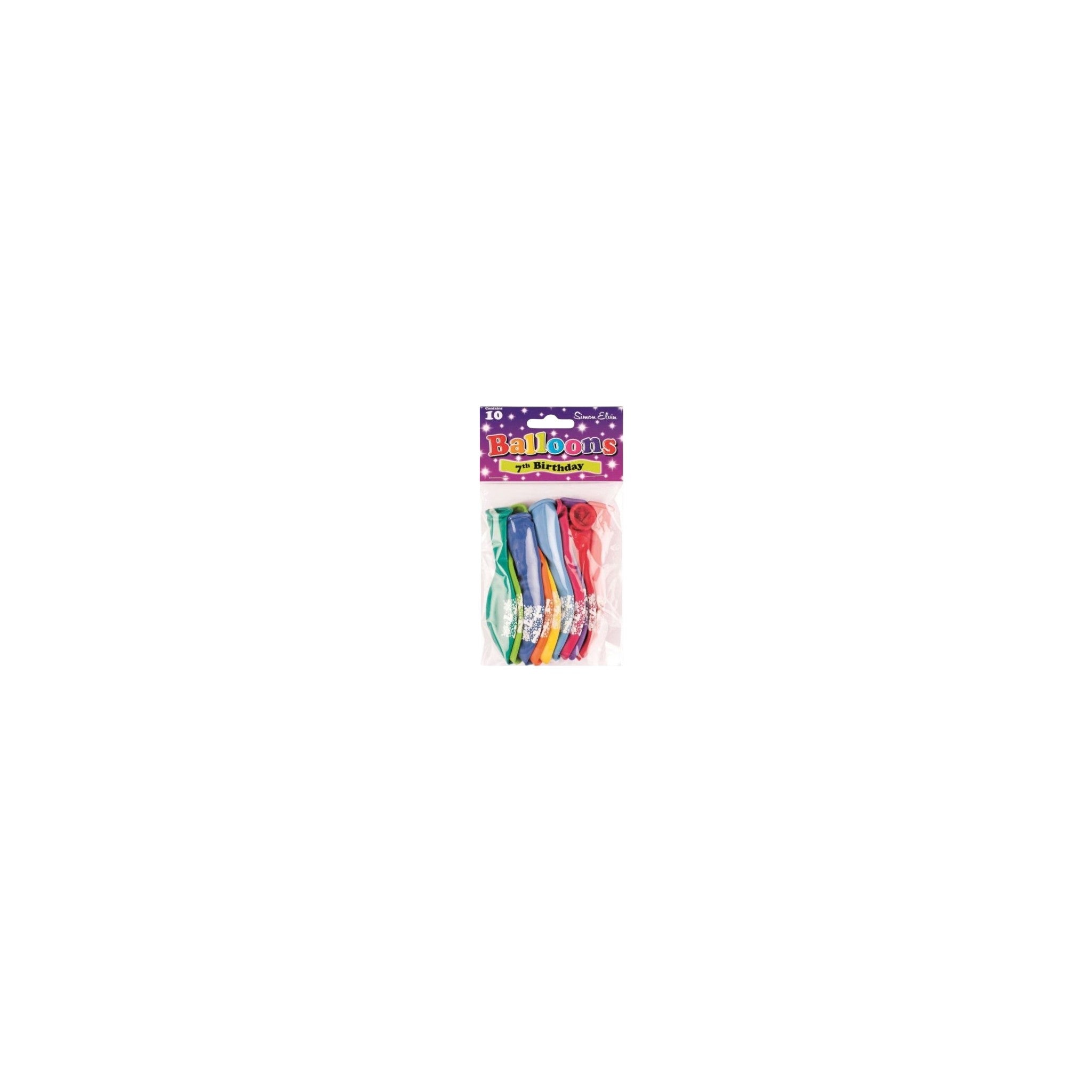 Happy Birthday Printed Balloons (10 Pcs PK) - Age 7