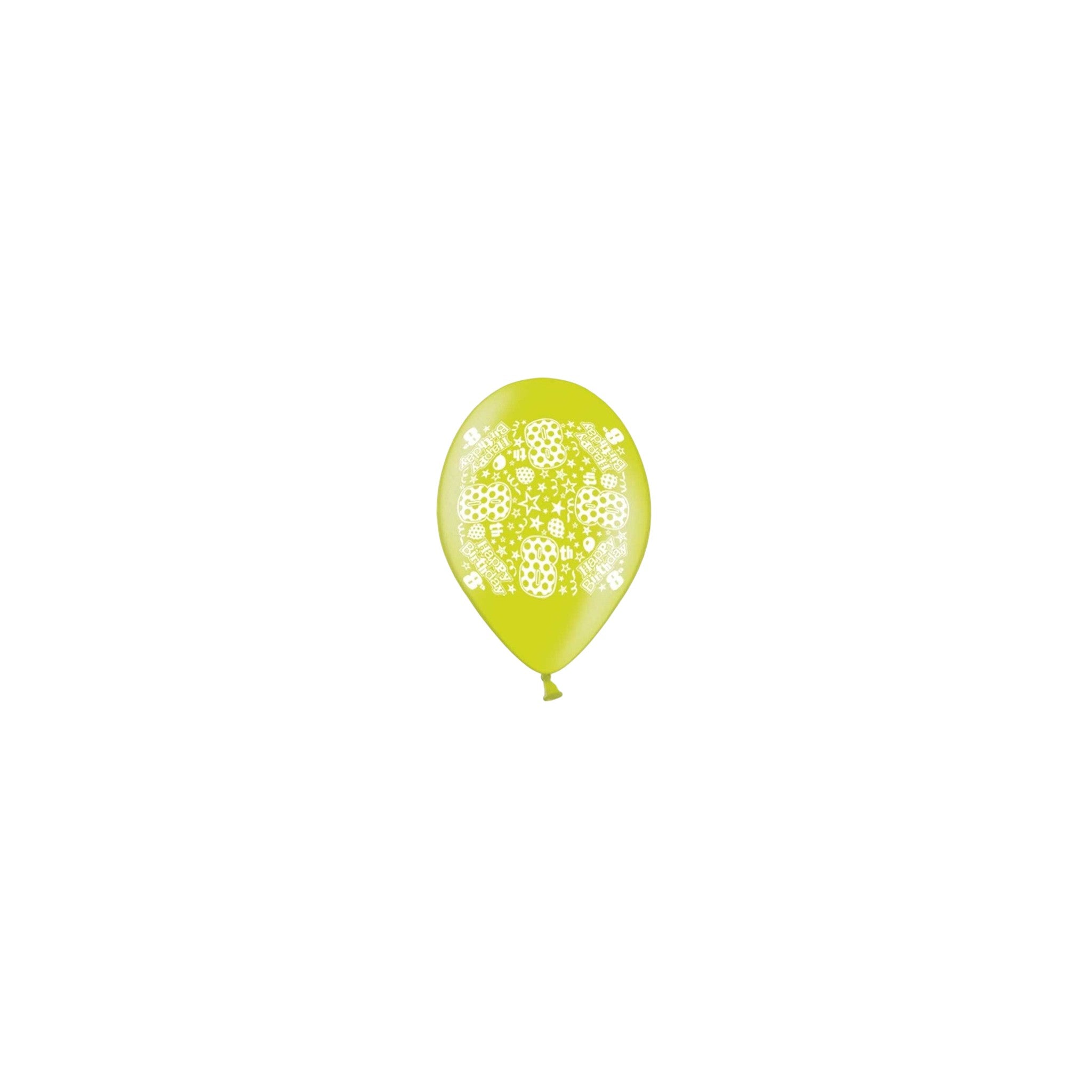 Happy Birthday Printed Balloons (10 Pcs PK) - Age 8