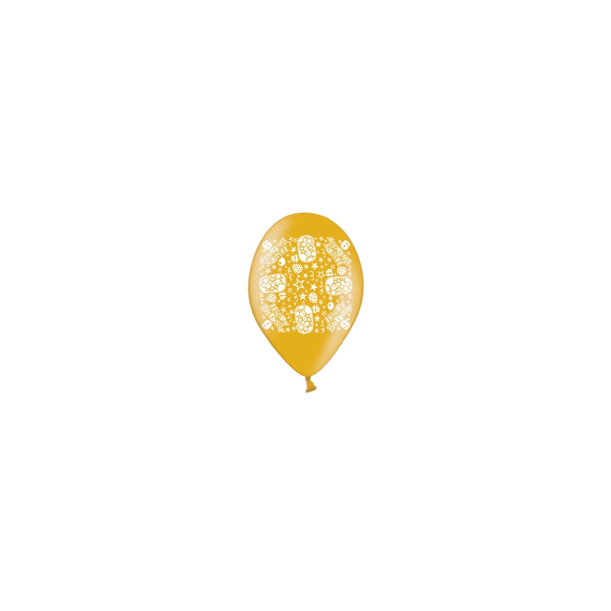 Happy Birthday Printed Balloons (10 Pcs PK) - Age 9