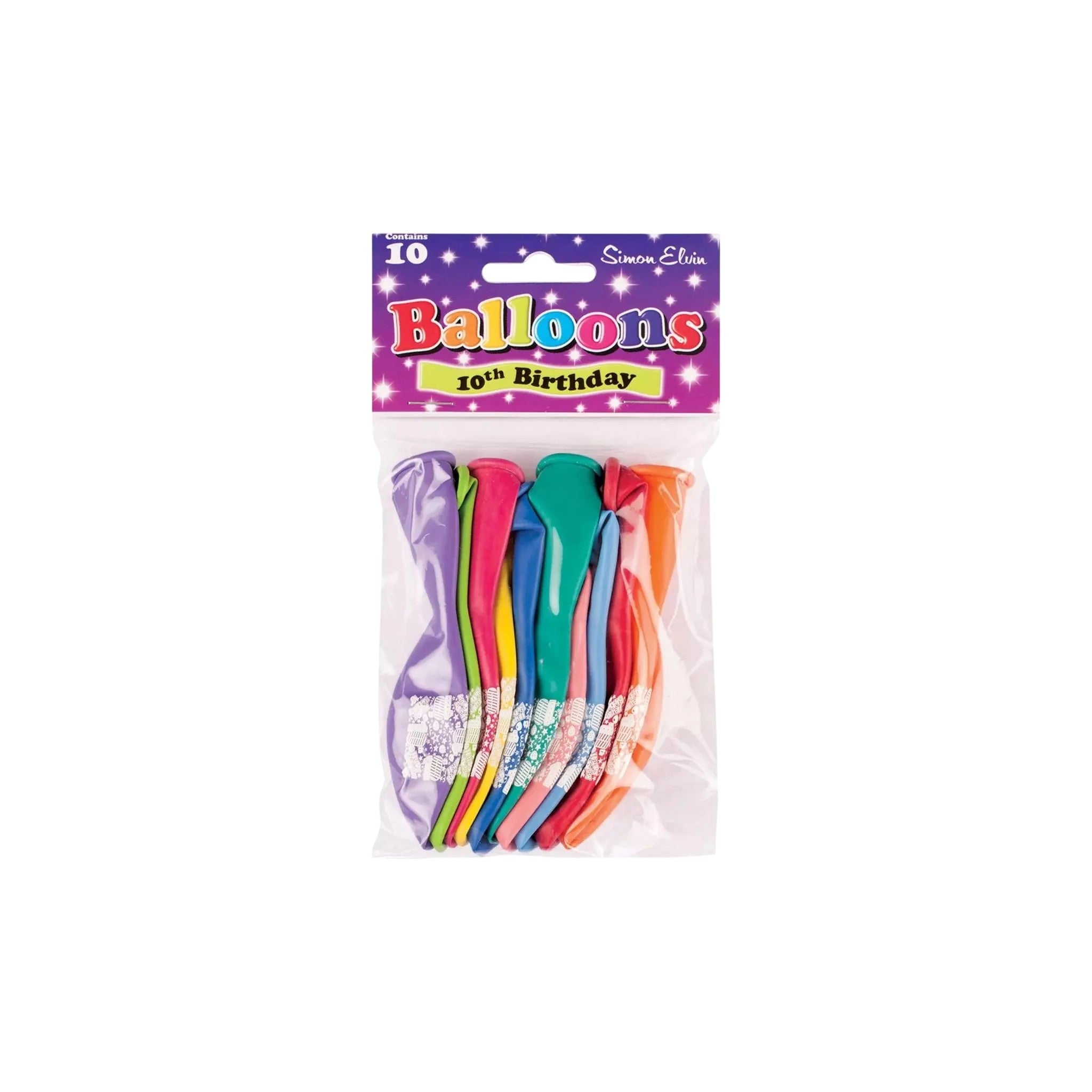 Happy Birthday Printed Balloons (10 Pcs PK) - Age 10