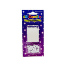 Birthday Spiral Candles (18 Pcs with Holders)-White