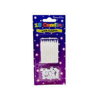 Birthday Spiral Candles (18 Pcs with Holders)-White