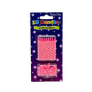 Birthday Spiral Candles (18 Pcs with Holders)-Pink