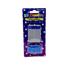 Birthday Spiral Candles (18 Pcs with Holders)-Blue